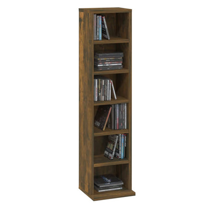 Mobile Porta CD Rovere Fumo 21x20x88 cm in Legno Multistrato - homemem39