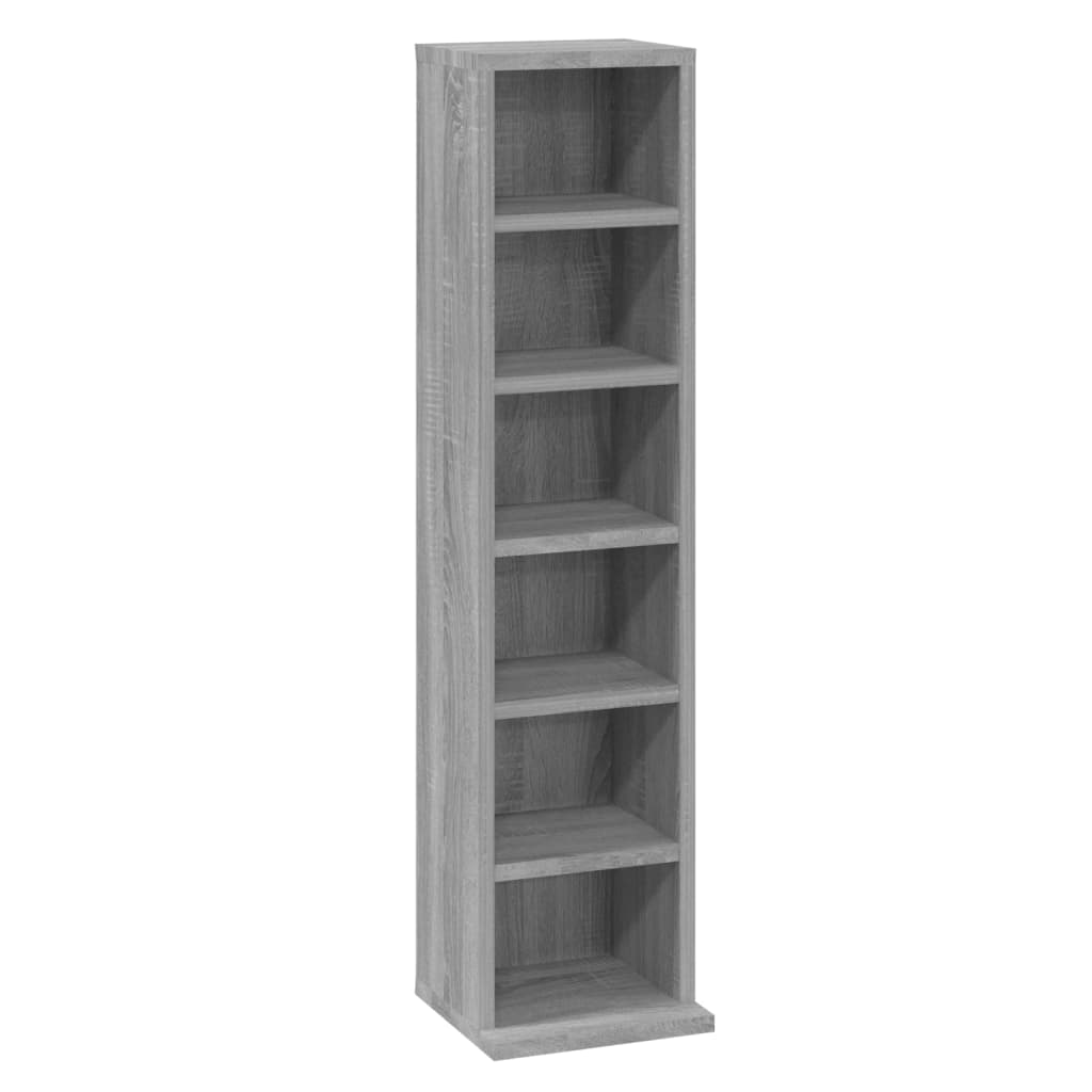 Mobile Porta CD Grigio Sonoma 21x20x88 cm in Legno Multistrato - homemem39