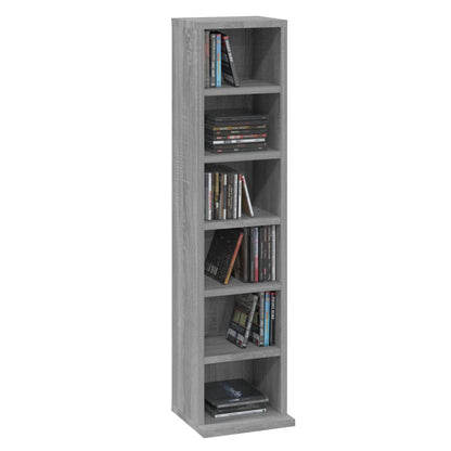 Mobile Porta CD Grigio Sonoma 21x20x88 cm in Legno Multistrato - homemem39