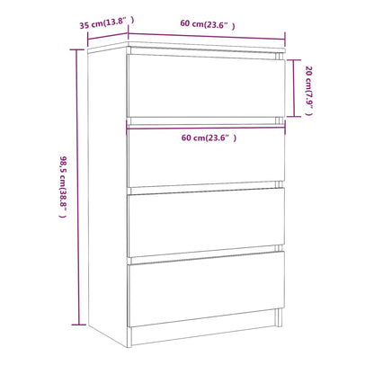 Credenza Grigio Sonoma 60x35x98,5 cm in Legno Multistrato - homemem39