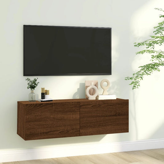 Mobile TV Muro Rovere Marrone 100x30x30cm Legno Ingegnerizzato - homemem39