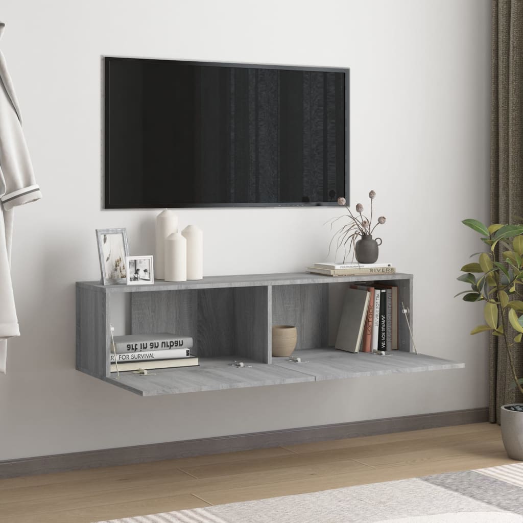 Mobile Muro TV Grigio Sonoma 120x30x30cm Legno Ingegnerizzato - homemem39