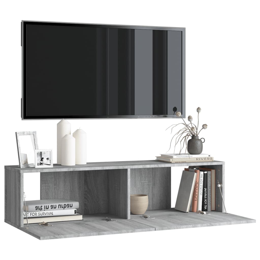 Mobile Muro TV Grigio Sonoma 120x30x30cm Legno Ingegnerizzato - homemem39