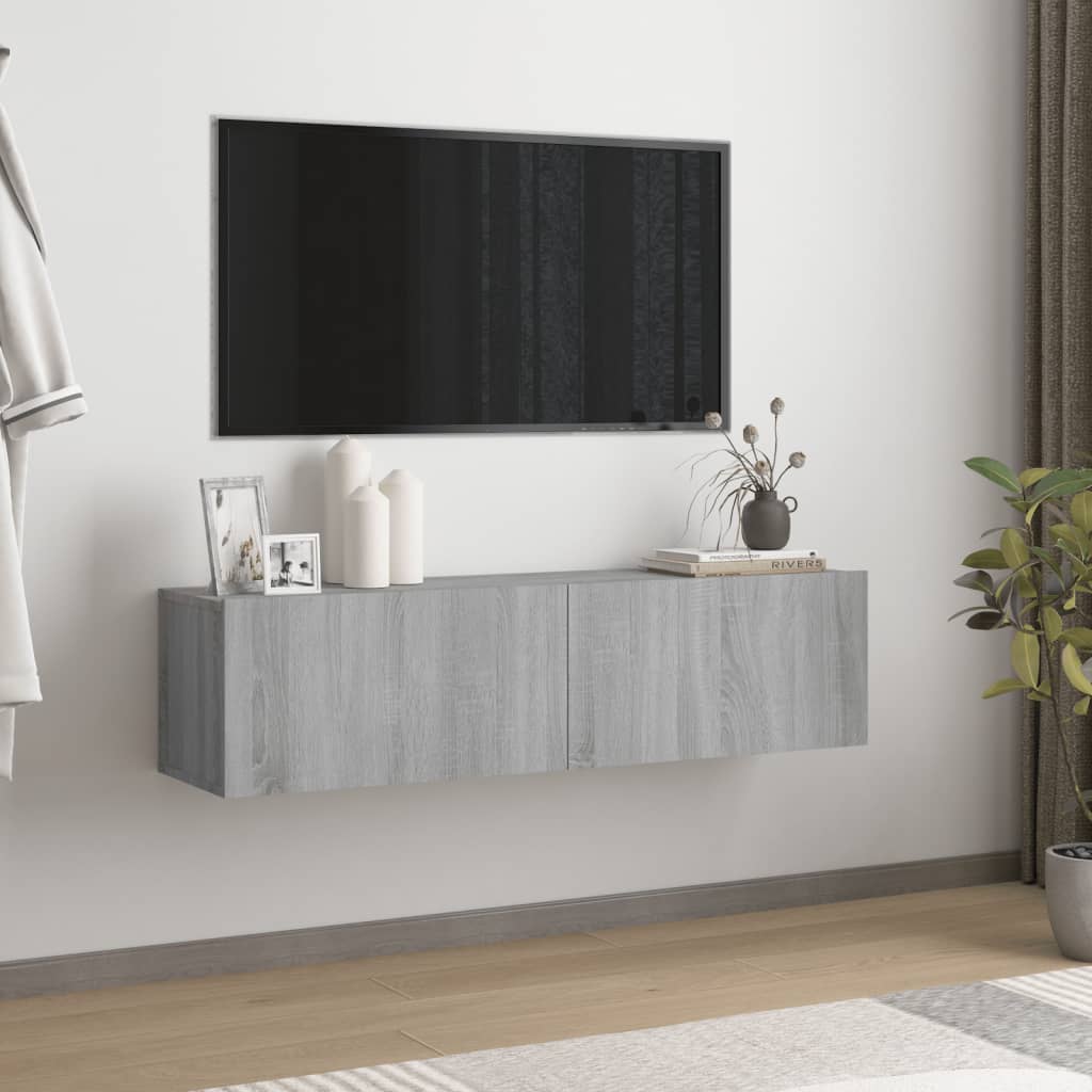 Mobile Muro TV Grigio Sonoma 120x30x30cm Legno Ingegnerizzato - homemem39