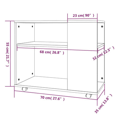 Tavolino da Salotto Grigio Sonoma 70x35x55 cm Legno Multistrato - homemem39