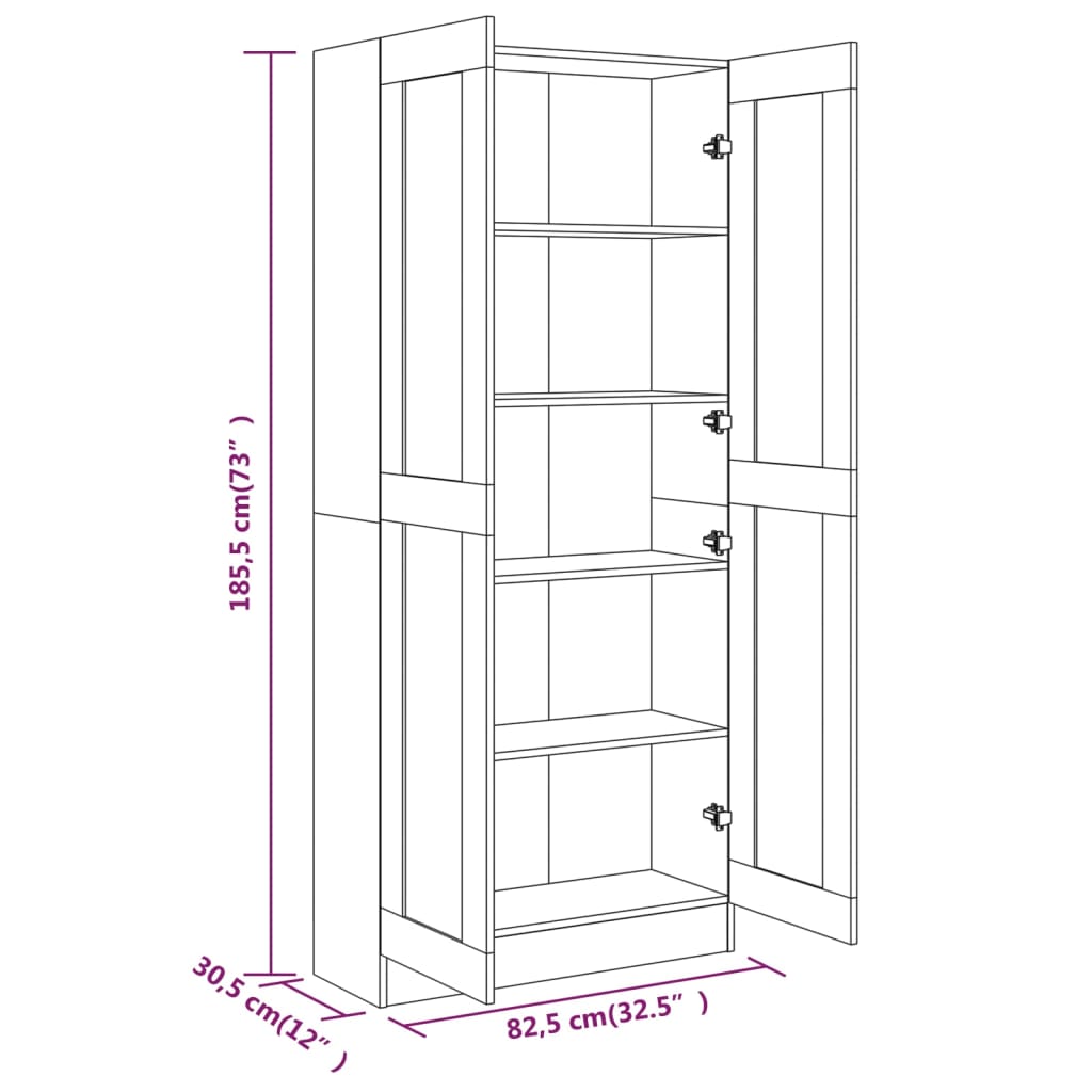 Comodino Rovere Fumo 82,5x30,5x185,5 cm in Legno Multistrato - homemem39