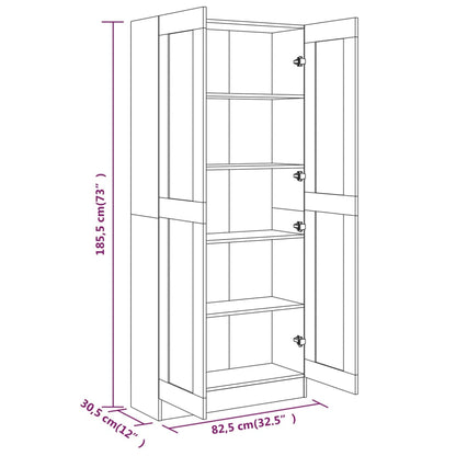 Comodino Rovere Fumo 82,5x30,5x185,5 cm in Legno Multistrato - homemem39