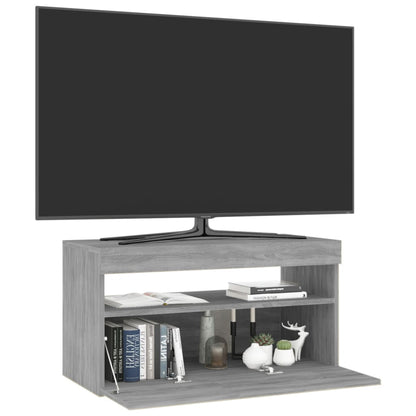 Mobile Porta TV con Luci LED Grigio Sonoma 75x35x40 cm - homemem39