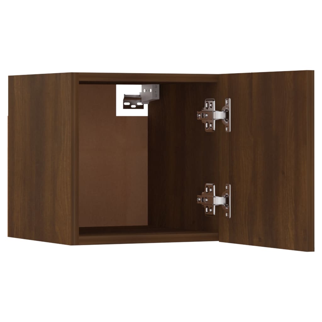 Armadietto TV Montato a Parete Rovere Marrone 30,5x30x30 cm - homemem39