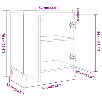 Credenza Rovere Fumo 60x35x70 cm in Legno Multistrato - homemem39