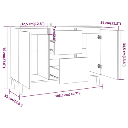 Credenza Rovere Fumo 103,5x35x70 cm in Legno Multistrato - homemem39