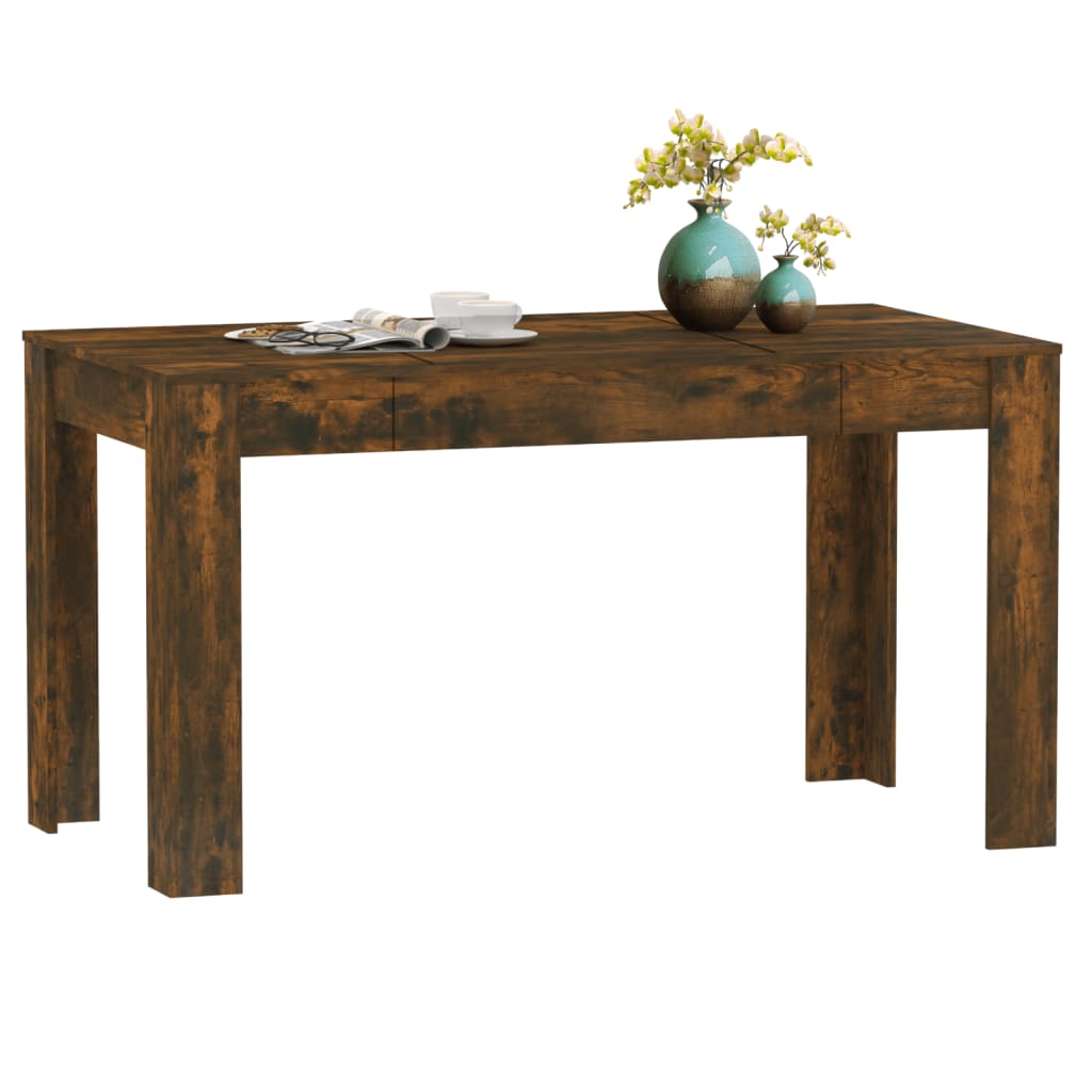 Tavolo da Pranzo Rovere Fumo 140x74,5x76 cm Legno Multistrato - homemem39