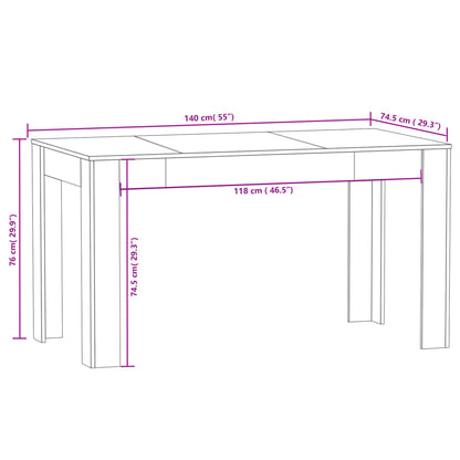 Tavolo da Pranzo Rovere Marrone 140x74,5x76cm Legno Multistrato - homemem39