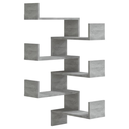 Scaffale Parete Angolo 2pz Grigio Sonoma 40x40x50cm Multistrato - homemem39