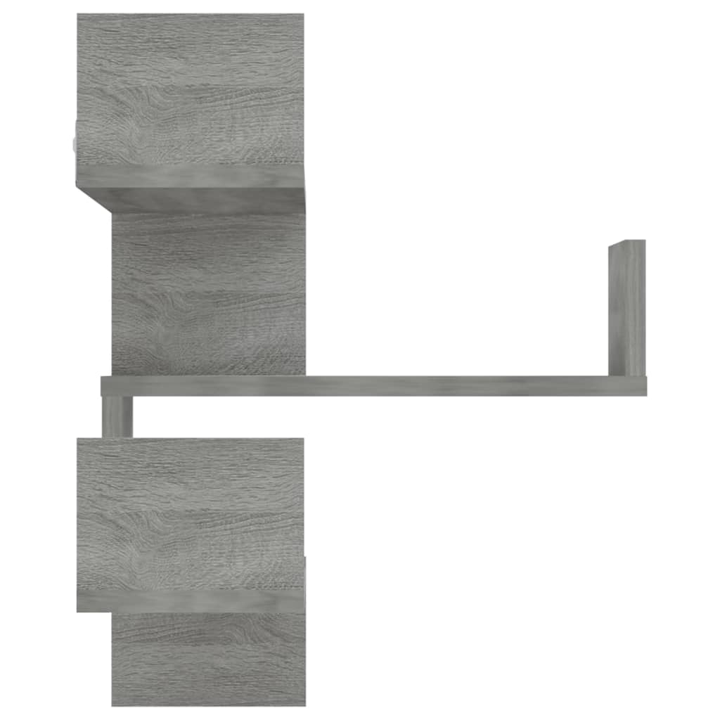 Scaffale Parete Angolo 2pz Grigio Sonoma 40x40x50cm Multistrato - homemem39