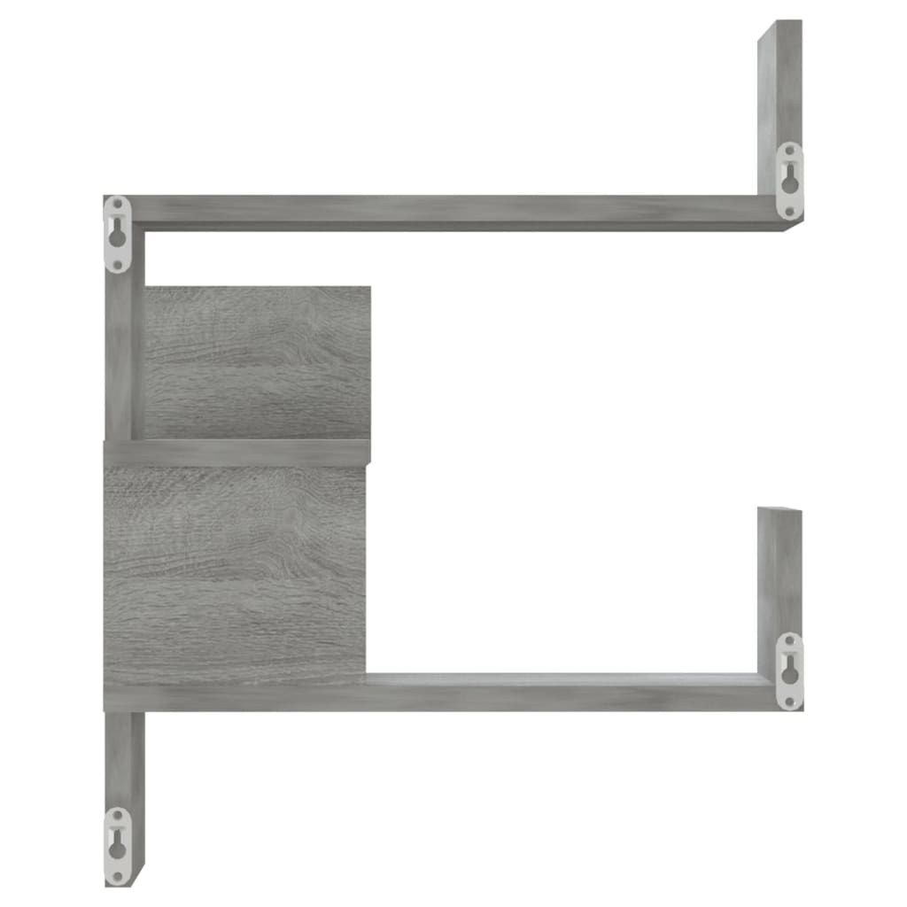 Scaffale Parete Angolo 2pz Grigio Sonoma 40x40x50cm Multistrato - homemem39