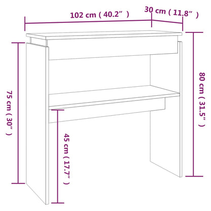 Tavolino Consolle Rovere Fumo 102x30x80 cm in Legno Multistrato - homemem39