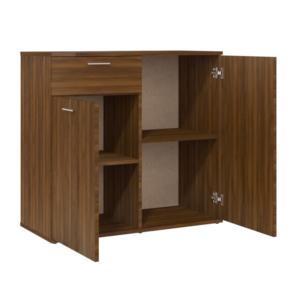 Credenza Rovere Marrone 80x36x75 cm in Legno Ingegnerizzato - homemem39