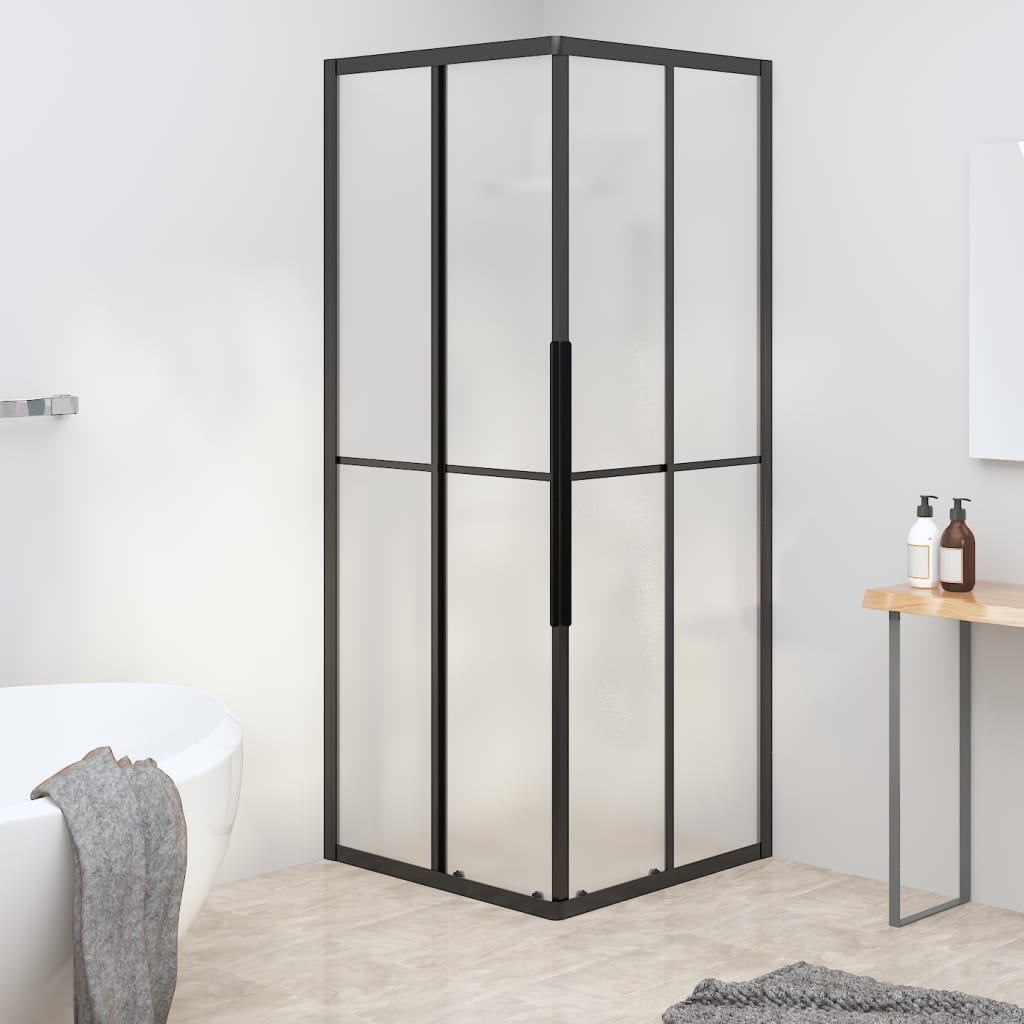 Cabina Doccia ESG Smerigliato 70x70x180 cm Nera - homemem39