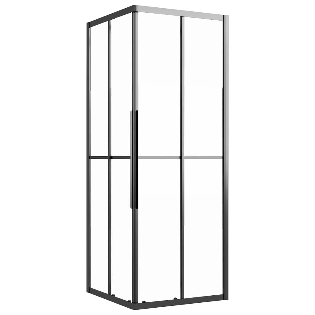 Cabina Doccia ESG Smerigliato 80x80x180 cm Nera - homemem39