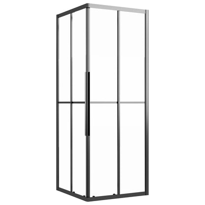 Cabina Doccia ESG Smerigliato 80x80x180 cm Nera - homemem39