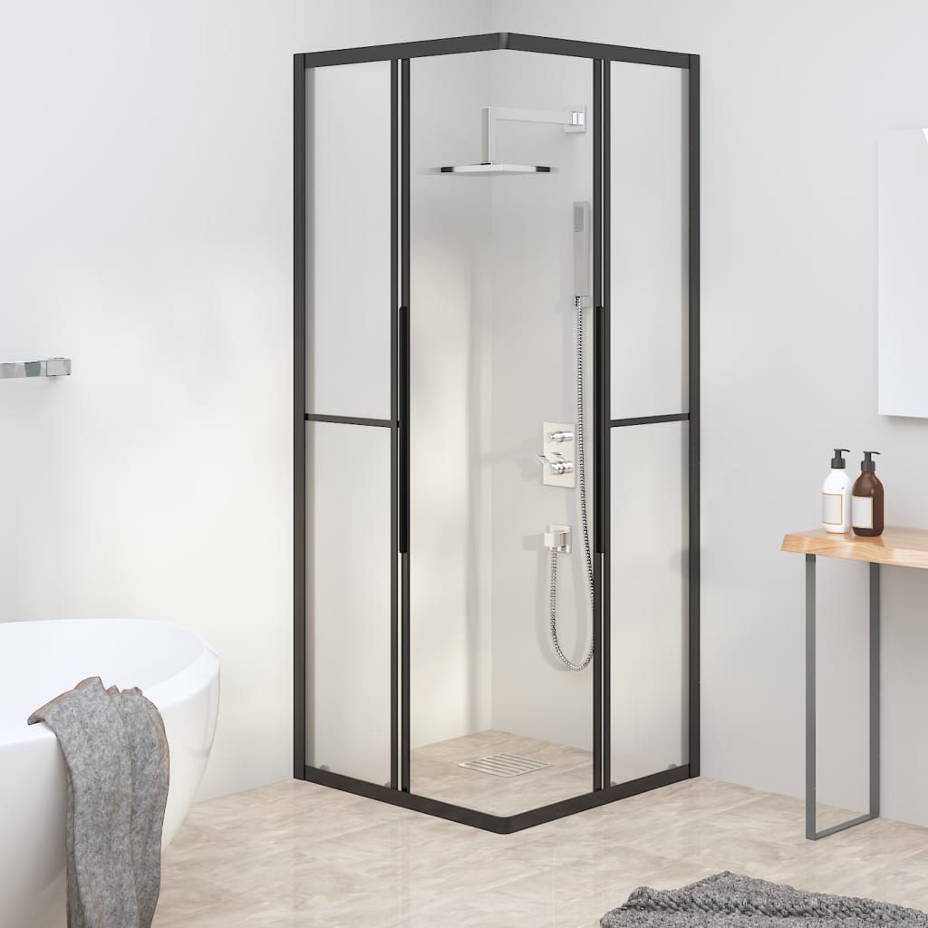 Cabina Doccia ESG Smerigliato 80x80x180 cm Nera - homemem39