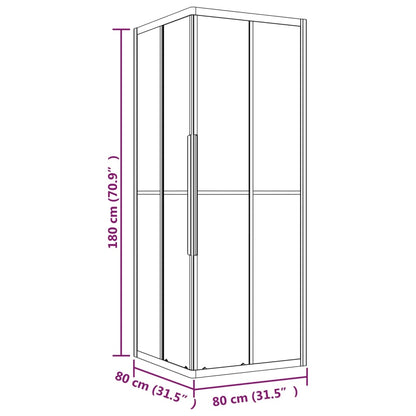 Cabina Doccia ESG Smerigliato 80x80x180 cm Nera - homemem39