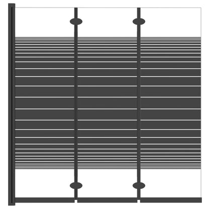 Box Doccia Pieghevole 3 Pannelli 130x130 cm in ESG Nero - homemem39