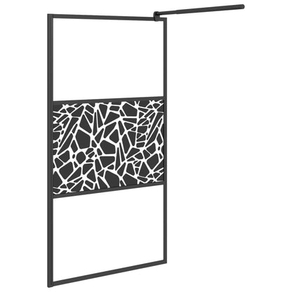 Parete Doccia Walk in 100x195 cm Vetro ESG Design Pietre Nero - homemem39