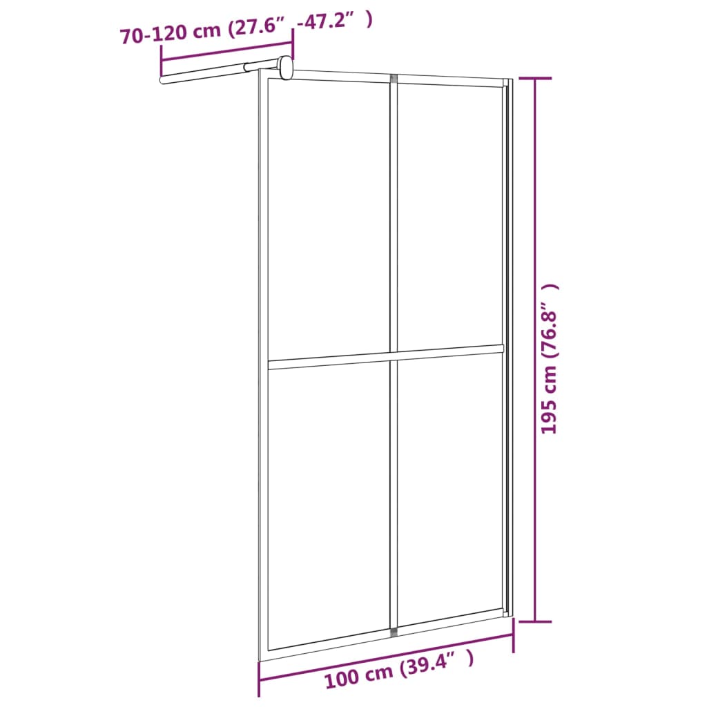 Cabina Doccia 100x195 cm Vetro Temperato Scuro - homemem39