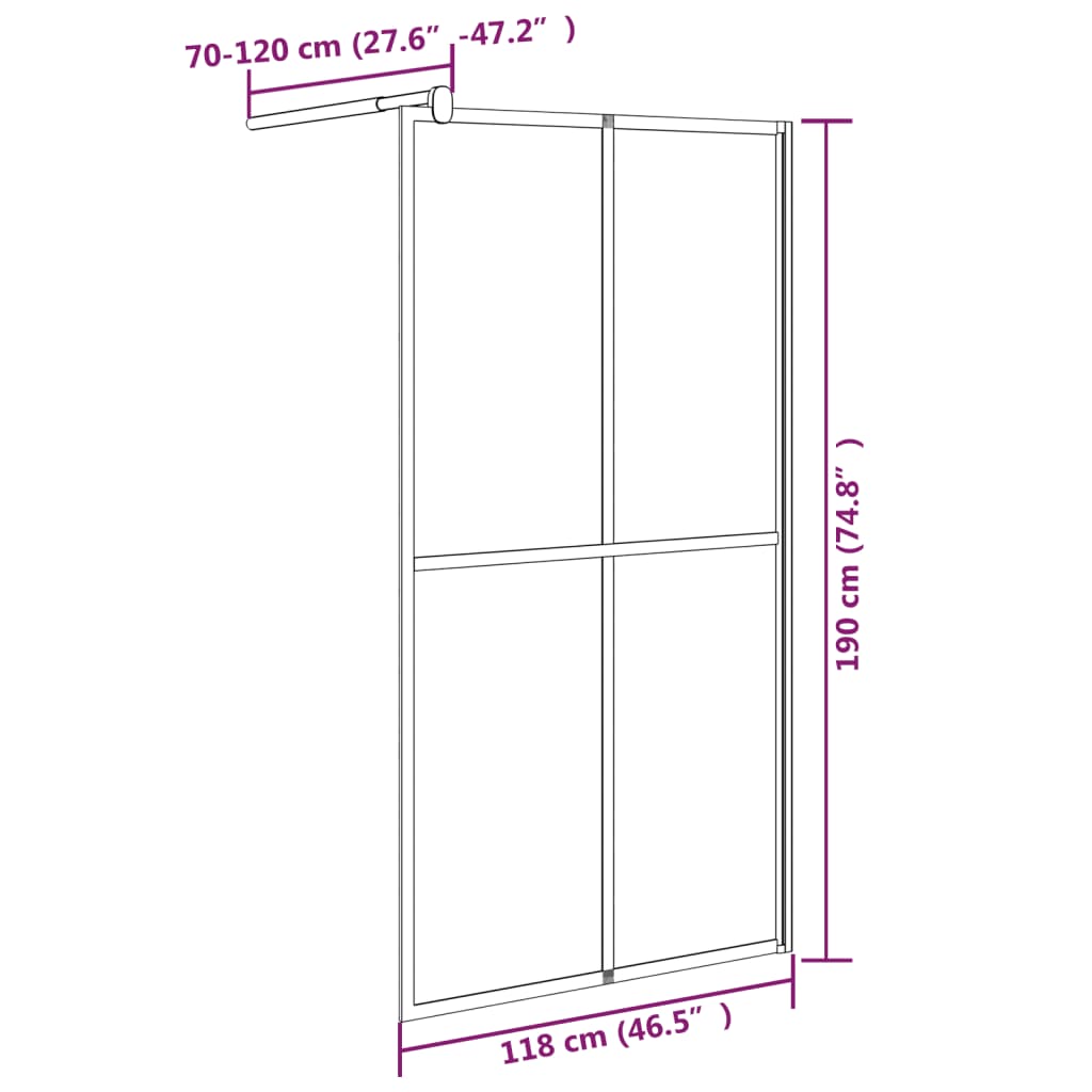 Cabina Doccia 118x190 cm con Vetro Temperato Scuro - homemem39