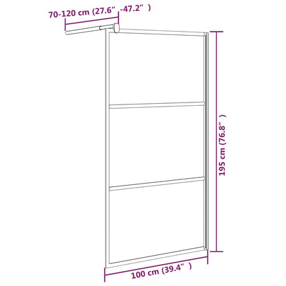 Parete Doccia Walk in 100x195 cm in Vetro Scuro ESG Nero - homemem39