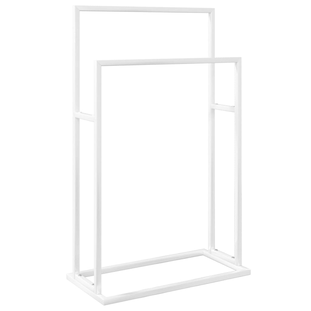 Portasciugamani Autoportante Bianco 48x24x78,5 cm in Ferro - homemem39