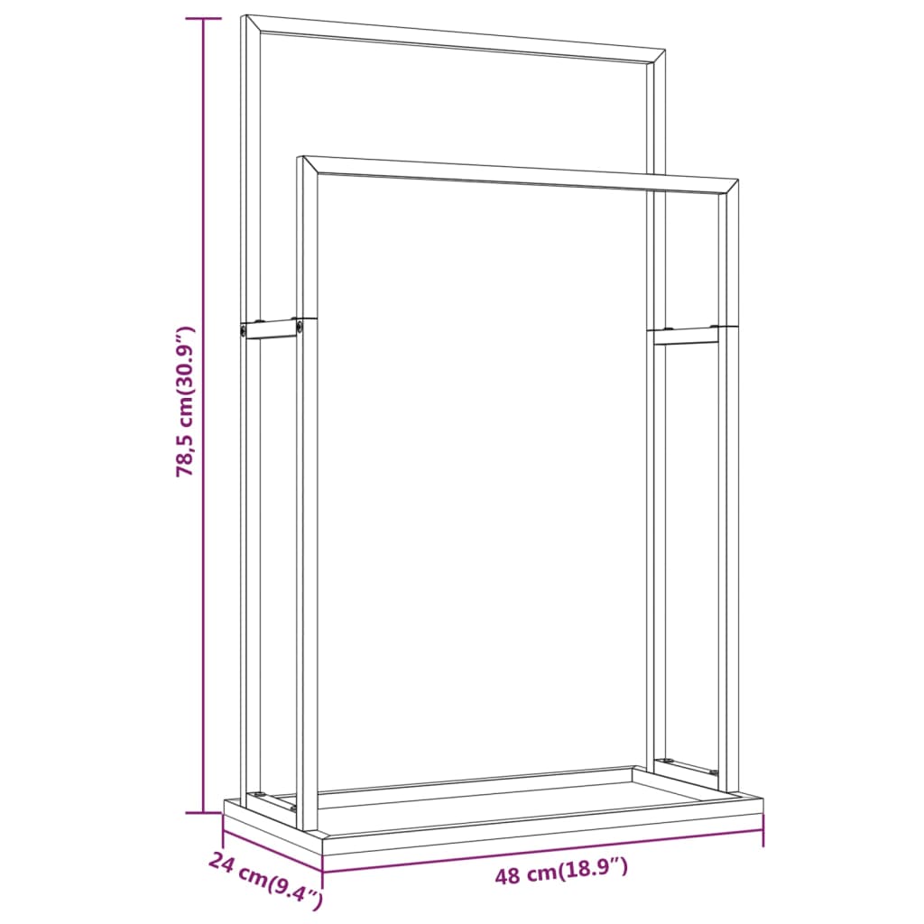 Portasciugamani da Pavimento Oro 48x24x78,5 cm in Ferro - homemem39