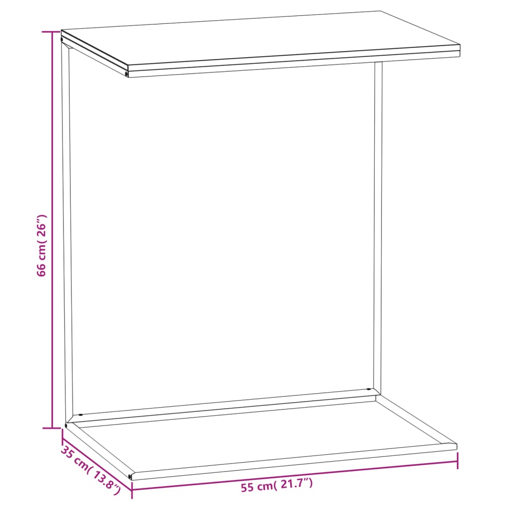 Tavolino da Salotto Bianco 55x35x66 cm in Legno Multistrato - homemem39