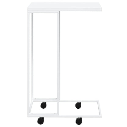 Tavolino con Ruote Bianco 40x30x63,5cm in Legno Ingegnerizzato - homemem39