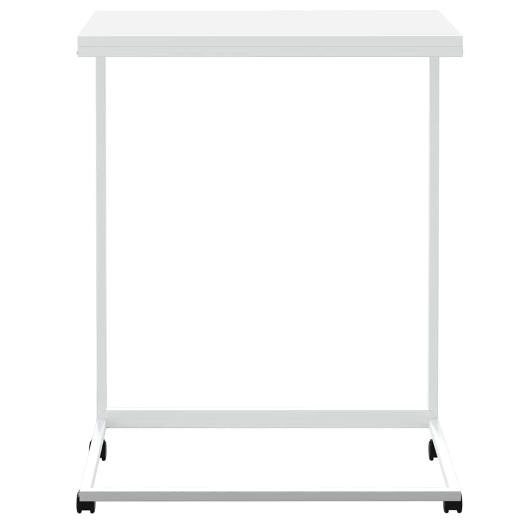Tavolino con Ruote Bianco 55x35x70 cm in Legno Multistrato - homemem39