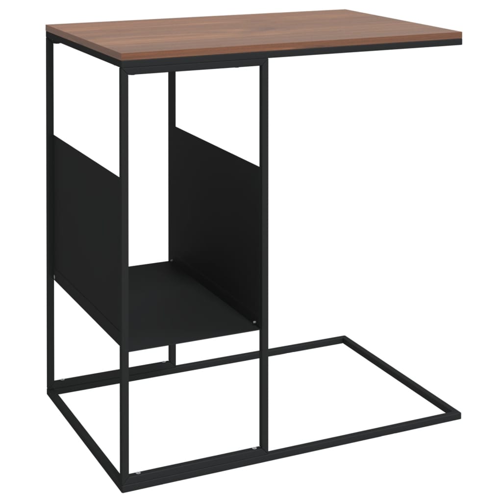 Tavolino Nero 55x36x59,5 cm Legno Multistrato - homemem39