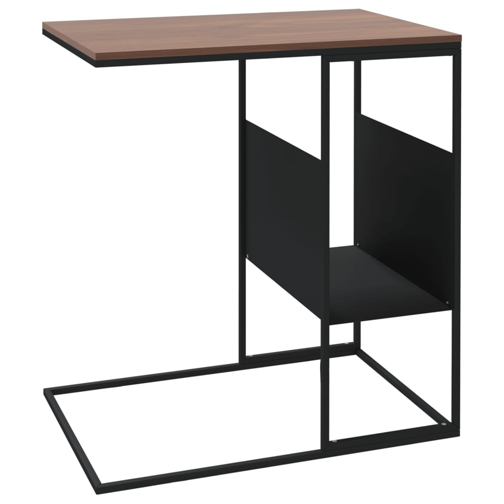 Tavolino Nero 55x36x59,5 cm Legno Multistrato - homemem39