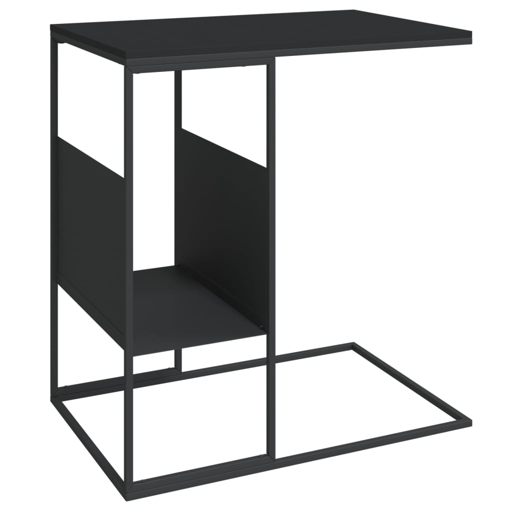 Tavolino Nero 55x36x59,5 cm Legno Multistrato - homemem39