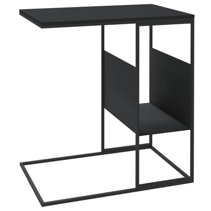 Tavolino Nero 55x36x59,5 cm Legno Multistrato - homemem39