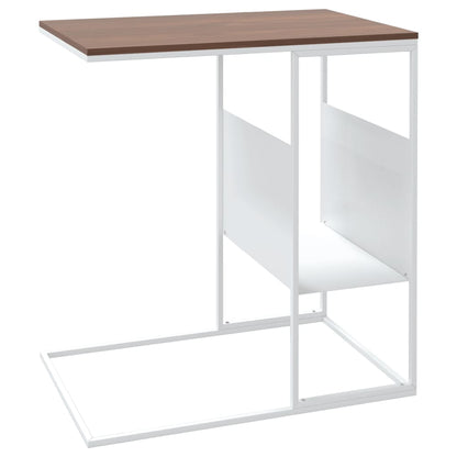 Tavolino Bianco 55x36x59,5 cm Legno Multistrato - homemem39