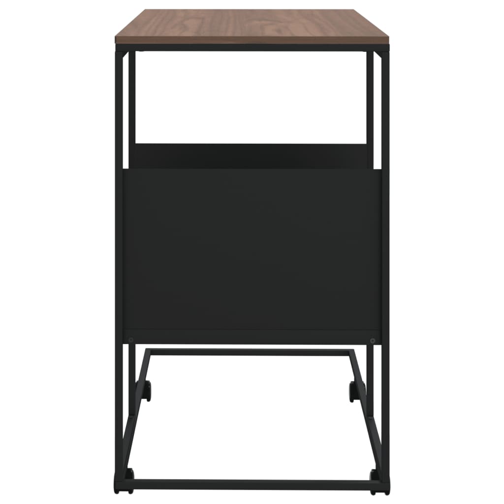 Tavolino con Ruote Nero 55x36x63,5 cm in Legno Multistrato - homemem39