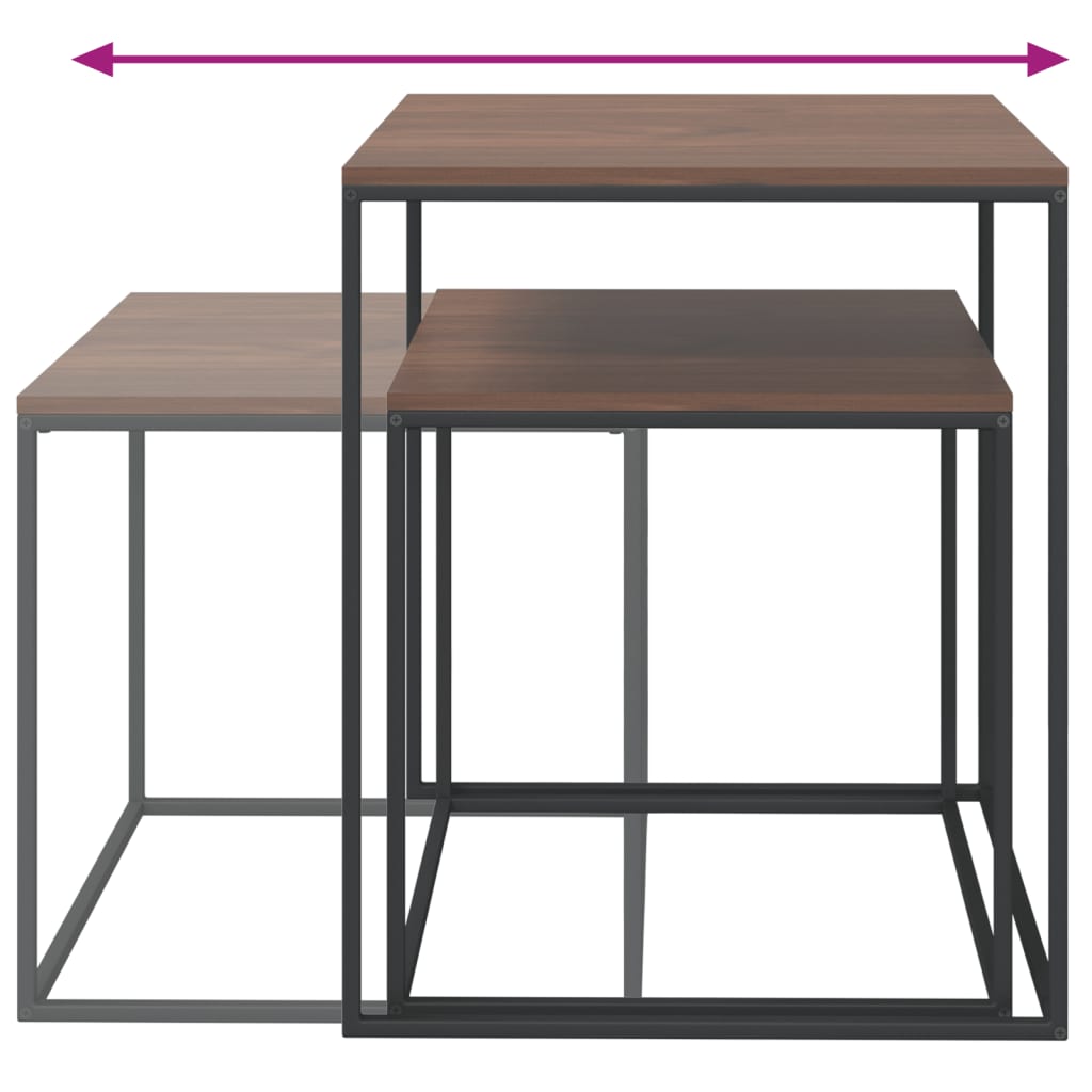 Set di Tavolini 2 pz in Legno Multistrato e Metallo - homemem39