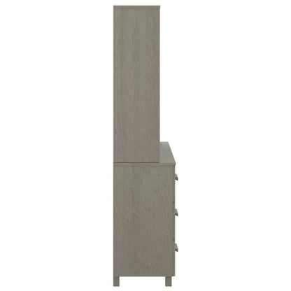 Credenza HAMAR in Legno Massello di Pino Grigio Chiaro - homemem39