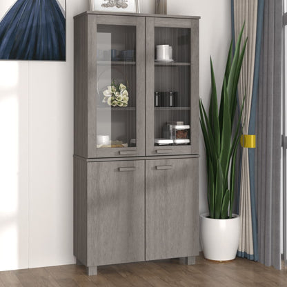 Credenza HAMAR in Legno Massello di Pino Grigio Chiaro - homemem39