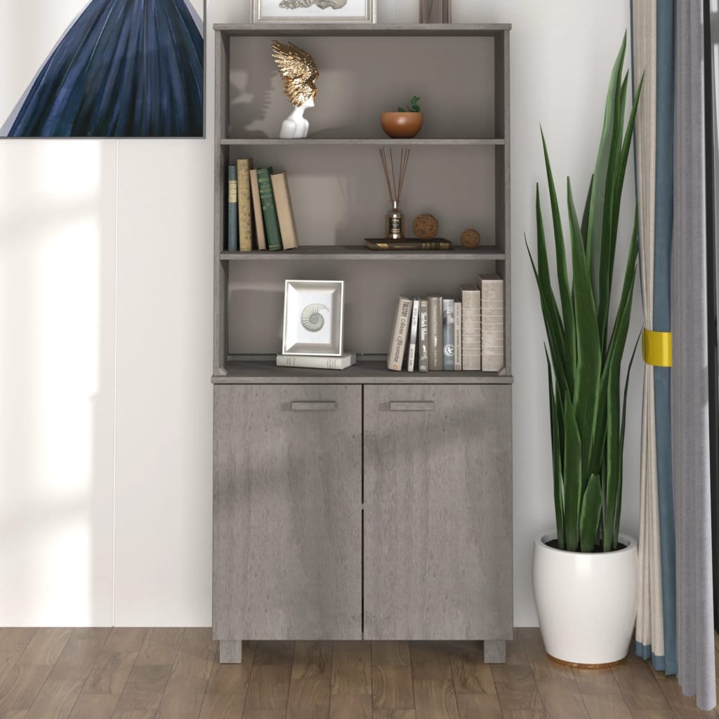 Credenza HAMAR in Legno Massello di Pino Grigio Chiaro - homemem39