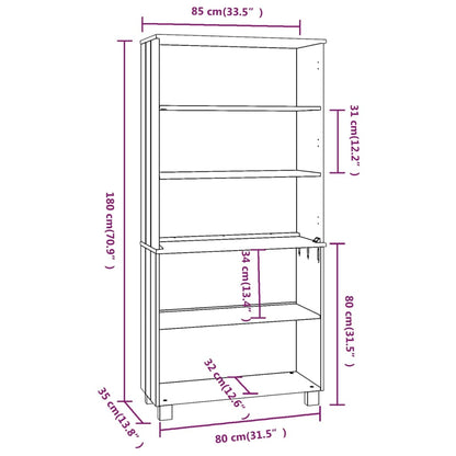 Credenza HAMAR in Legno Massello di Pino Grigio Chiaro - homemem39