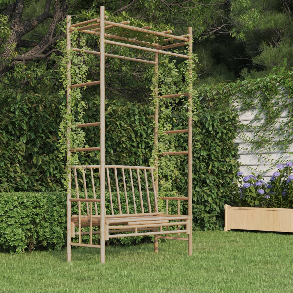 Panca da Giardino con Pergola 116 cm in Bambù - homemem39