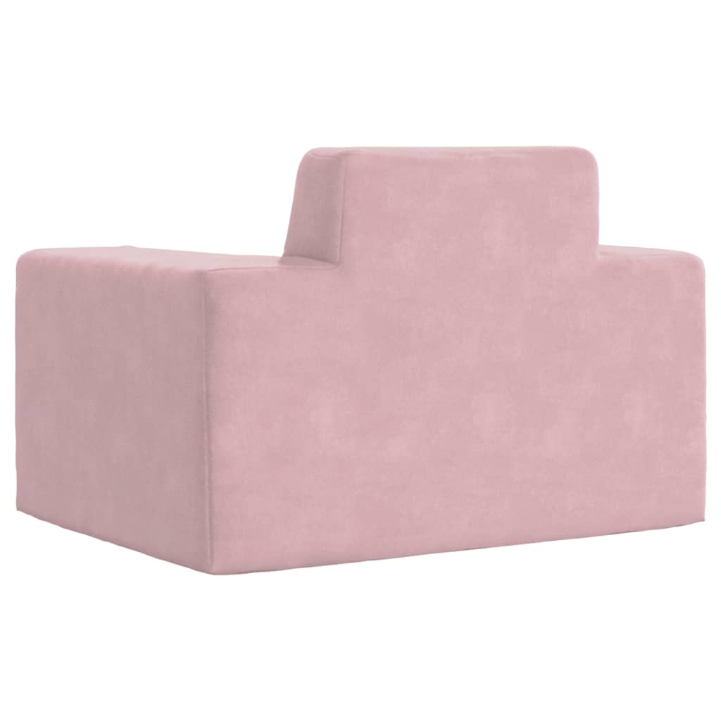 Divano per Bambini Rosa in Morbido Peluche - homemem39